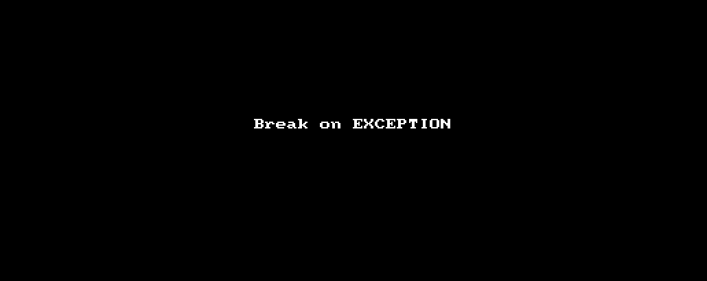 breakpoint on exception