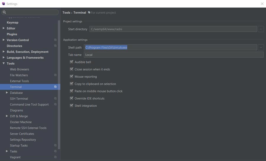 settings linux terminal